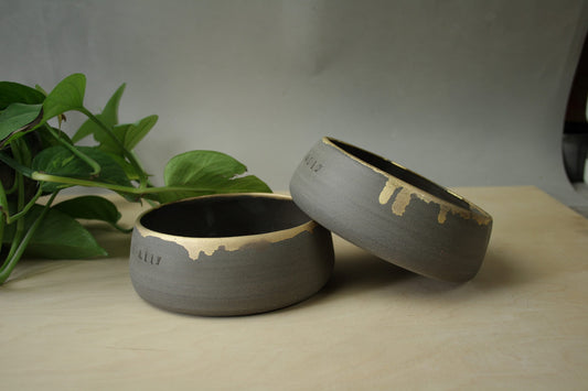 Custom handmade ceramic dog bowl. Medium or Large size. Modern pet dish. Personalized cat bowl.