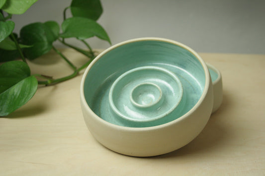 Handmade slow feeder ceramic dog bowl, medium or Large size,. Dog food bowl. Modern pet bowl. Dog water bowl.